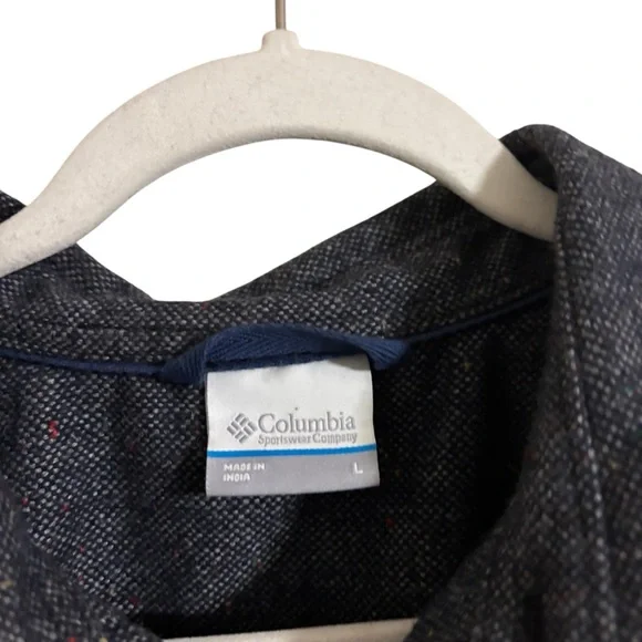 Columbia Blue Gray Wool Blend Button Down Shacket Large - Picture 5 of 9